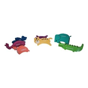 Vintage Colorful Animal Stacking Toy Set
